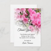 Hartelijk dank - Roze Azalea - Floral Note Bedankkaart (Voorkant / Achterkant)