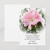 Hartelijk dank - Roze Azalea Flower Bedankkaart (Voorkant / Achterkant)