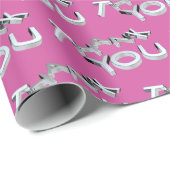 Hartelijk dank, roze en zilver ompakpapier cadeaupapier (Rol Hoek)