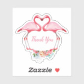 Hartelijk dank, roze flamingos Floral Sticker (Vel)