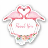 Hartelijk dank, roze flamingos Floral Sticker (Voorkant)