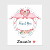Hartelijk dank, roze flamingos Floral Sticker (Vel)