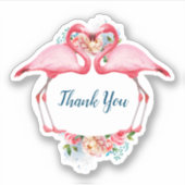 Hartelijk dank, roze flamingos Floral Sticker (Voorkant)