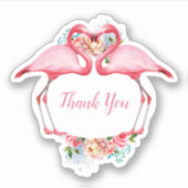 Hartelijk dank, roze flamingos Floral Sticker (Voorkant)
