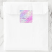 Hartelijk dank, roze holographic Makeup Swweet 16t Vierkante Sticker (Tas)