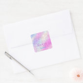 Hartelijk dank, roze holographic Makeup Swweet 16t Vierkante Sticker (Envelop)