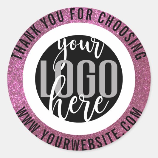 Hartelijk dank, roze Logo voor uw spaarbankroet Ronde Sticker (Voorkant)