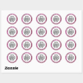 Hartelijk dank, roze Logo voor uw spaarbankroet Ronde Sticker (Vel)