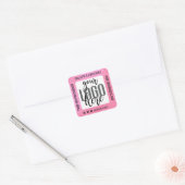Hartelijk dank, roze Logo voor uw spaarbankroet Vierkante Sticker (Envelop)