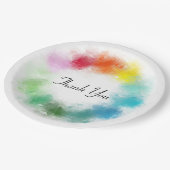 Hartelijk dank Roze rood Oranje Geel Groen Manuscr Papieren Bordje (Gekanteld)