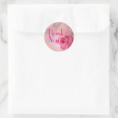 Hartelijk dank, roze Rose Ronde Sticker (Tas)