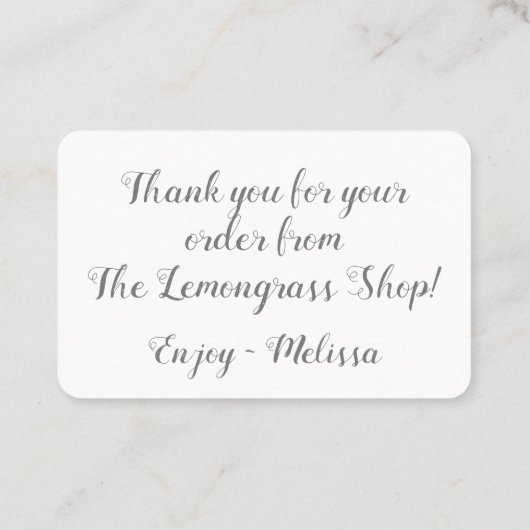 Hartelijk dank, roze roze roze roze roze visitekaartje (Achterkant)