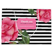 Hartelijk dank: roze roze roze Waterverf zwarte st Groot Cadeauzakje (Achterkant)