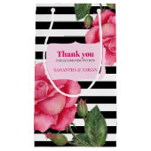 Hartelijk dank: roze roze roze Waterverf zwarte st Klein Cadeauzakje (Voorkant)