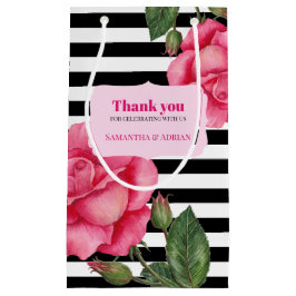 Hartelijk dank: roze roze roze Waterverf zwarte st Klein Cadeauzakje