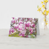 Hartelijk dank, roze Saucer Magnolia Kaart (Gele Bloem)