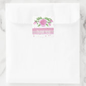 Hartelijk dank roze Waterverf Rozen Floral Vierkante Sticker (Tas)