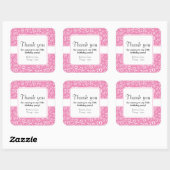 Hartelijk dank: roze/wit 70th Birthday Number Patt Vierkante Sticker (Vel)