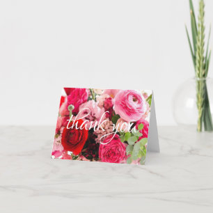 Hartelijk dank Rozen bloemen Waterverf handschrift Bedankkaart