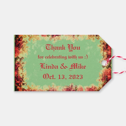 Hartelijk dank - rozen - Favor Cadeaulabel (Voorkant (Horizontaal))