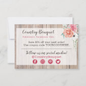 Hartelijk dank Rustic Wood Country Farmhouse Rozen Kaart (Achterkant)