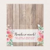 Hartelijk dank Rustic Wood Country Farmhouse Rozen Kaart (Buitenkant ongevouwen)