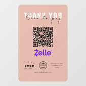 Hartelijk dank Scannen naar betaling Logo QR-code Raamsticker (Vel)