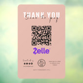 Hartelijk dank Scannen naar betaling Logo QR-code Raamsticker (Vel 3)