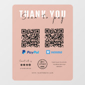 Hartelijk dank Scannen naar betaling Logo QR-code Raamsticker (Vel)