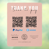 Hartelijk dank Scannen naar betaling Logo QR-code Raamsticker (Vel 3)