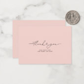 Hartelijk dank Script Hart Elegant 3,5"X2,5" Roze Notitiekaartje (Voorkant / Achterkant in situ)