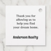 Hartelijk dank, service Realty Business Welkom Bedankjes Labels (Achterkant)