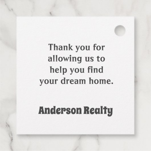 Hartelijk dank,  service Realty Business Welkom Bedankjes Labels (Achterkant)