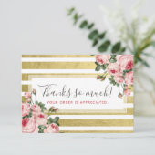 Hartelijk dank, Shabby Chic  Rozen & Gold Kaart (Staand voorkant)