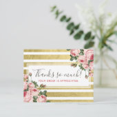 Hartelijk dank, Shabby Chic  Rozen & Gold Kaart (Staand voorkant)