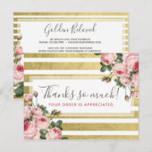 Hartelijk dank, Shabby Chic  Rozen & Gold Kaart (Voorkant / Achterkant)