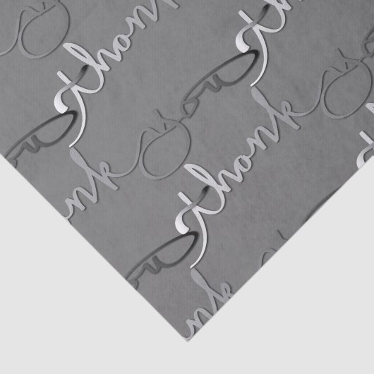 "Hartelijk dank" Silvery Gradient handgeschreven Tissuepapier (Detail)