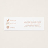 Hartelijk dank, sociale mediakaart invoegen mini visitekaartjes (Achterkant)