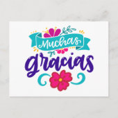 Hartelijk dank, Spaans en Kleurrijk Briefkaart (Voorkant)