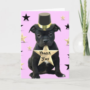 Hartelijk dank, Staffordshire Bull Terrier Card Bedankkaart