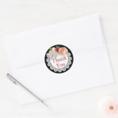 Hartelijk dank, Stickers Black en Coral Floral Bou (Envelop)