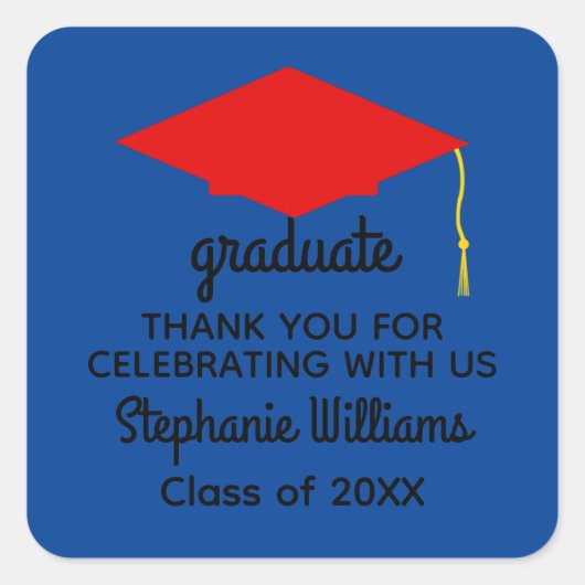 Hartelijk dank, Stickers van Red Graduation Cap #1 (Voorkant)