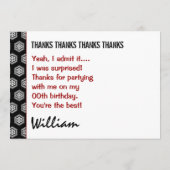 Hartelijk dank: Surprise Black White W1976 Bedankkaart (Achterkant)