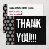 Hartelijk dank: Surprise Black White W1976 Bedankkaart (Voorkant / Achterkant)