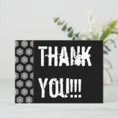 Hartelijk dank: Surprise Black White W1976 Bedankkaart (Staand voorkant)