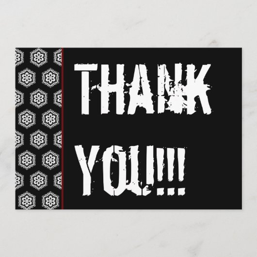 Hartelijk dank: Surprise Black White W1976 Bedankkaart (Voorkant)