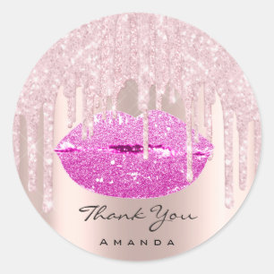 Hartelijk dank, Sweet16th Bridal Pink Drips Glam L Ronde Sticker