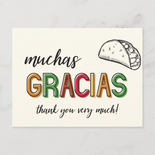 Hartelijk Dank Taco Dank U Wel Briefkaart (Voorkant)