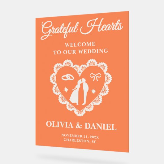 Hartelijk dank | Thanksgiving bruiloft welkom Acryl Bord (Hoek)