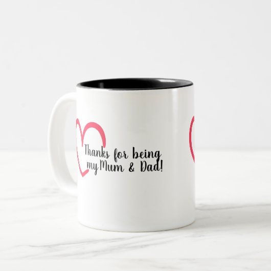 Hartelijk dank | tweekleurige koffiemok (Voorkant links)